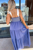 May Tiered Maxi Dress Blue