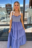 May Tiered Maxi Dress Blue