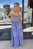 May Tiered Maxi Dress Blue