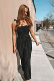 Iris Halter Jumpsuit Black Stripe