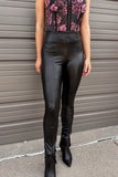 Star Leather Pants Black