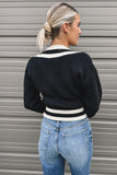 Coley Knit Stripe Sweater Black & Cream