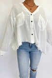 Fall Button Down Top White