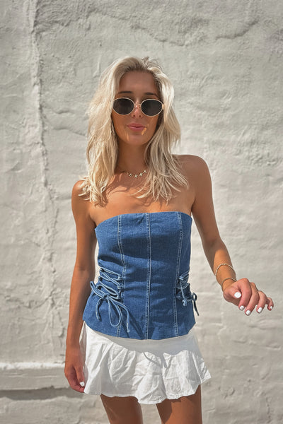 Kendall Strapless Denim Top- FINAL SALE