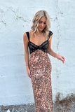 Cheetah & Lace Maxi Dress