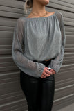 Disco Longsleeve Top Silver