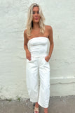 Free People Barrel Jumpsuit White