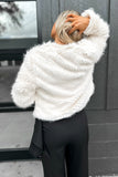 Brielle Crop Fur Coat White