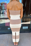 Coco Cream/Beige Strapless Dress