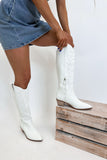 Inlay Western Boot White