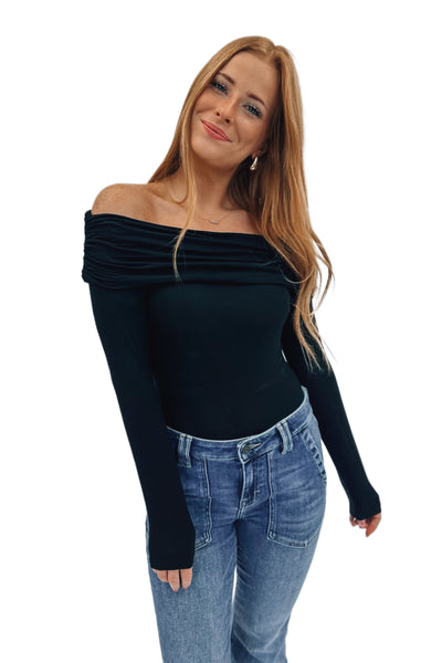 Laney Off Shoulder Top Black