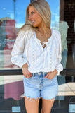 Georgia Lace Trim Top White