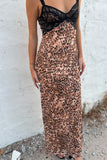 Cheetah & Lace Maxi Dress