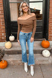 Tara Off Shoulder Sweater Brown