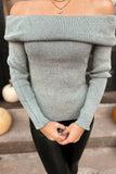 Charcoal Off Shoulder Sweater