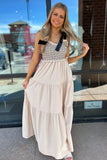 May Tiered Maxi Dress Beige