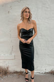 Rebel Leather Maxi Dress Black