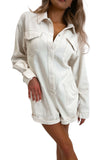 Cream Cargo Romper