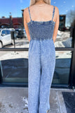 Teagan Smocked Denim Jumpsuit