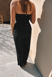 Iris Halter Jumpsuit Black Stripe