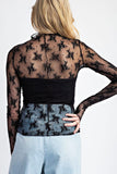 Lace Long Sleeve Top Black