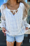 Georgia Lace Trim Top White