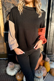 Candice Color Sleeve Sweater Black