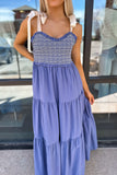 May Tiered Maxi Dress Blue