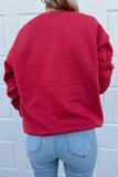 Nebraska Outline Crewneck Red