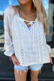 Georgia Lace Trim Top White