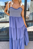 May Tiered Maxi Dress Blue