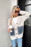 Denim Patch Pocket Cardigan