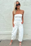 Free People Barrel Jumpsuit White