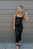 LA Leather Dress Black