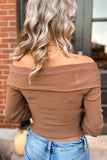 Tara Off Shoulder Sweater Brown