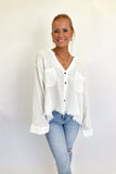 Fall Button Down Top White