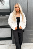 Brielle Crop Fur Coat White