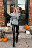 Charcoal Off Shoulder Sweater