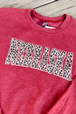 Nebraska Leopard  Crewneck Red