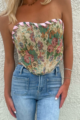 Bailee Tapestry Corset Top - FINAL SALE