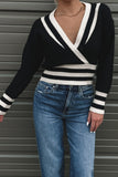 Coley Knit Stripe Sweater Black & Cream