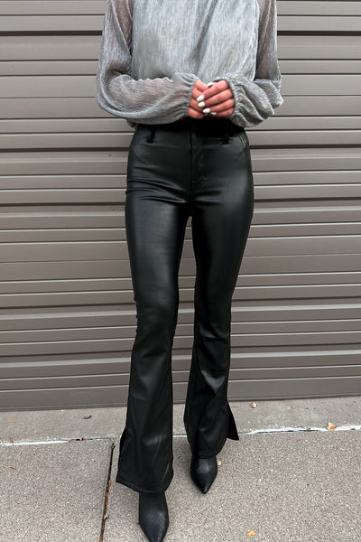 Free People Wide Leg Leather Pants