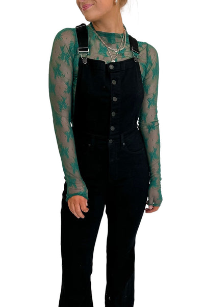 Lace Long Sleeve Top Emerald