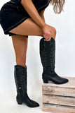 Inlay Western Boot Black