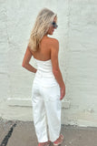 Free People Barrel Jumpsuit White