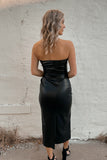 Rebel Leather Maxi Dress Black