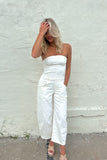 Free People Barrel Jumpsuit White