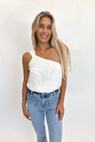 Marisol One Shoulder Top White- FINAL SALE