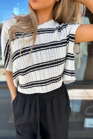 Jay Cream/Black Stripe Top