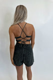 Sawyer Denim Romper Black